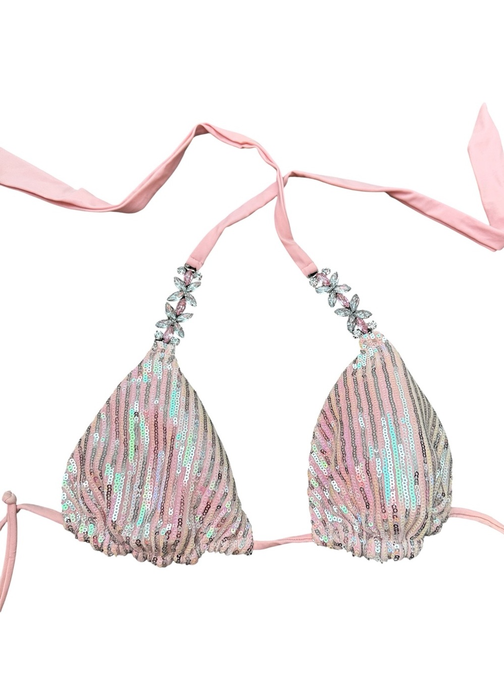 Bahimi Sequin Rhinestone Bikini Top